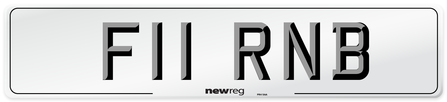 F11 RNB Number Plate from New Reg